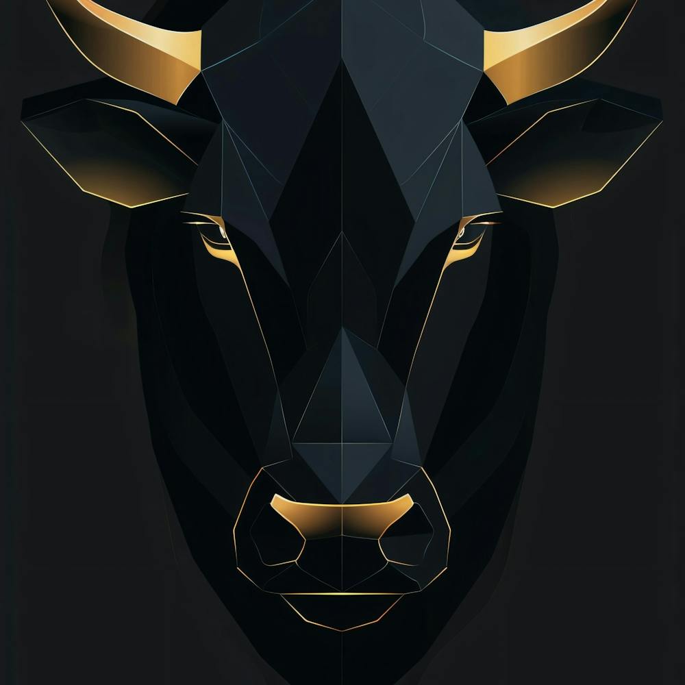 Black and Gold Bull Head