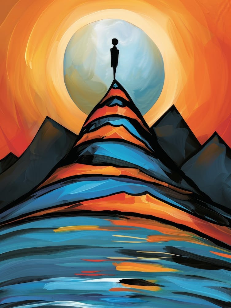 Man On Top Of Mountain