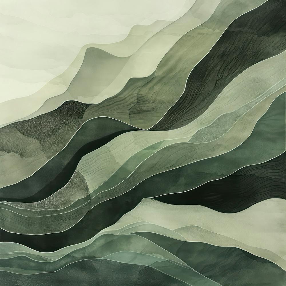 Japanese Watercolour Of Mount Hakuba 4