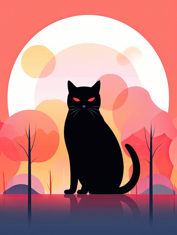 Black Cat In The Forest