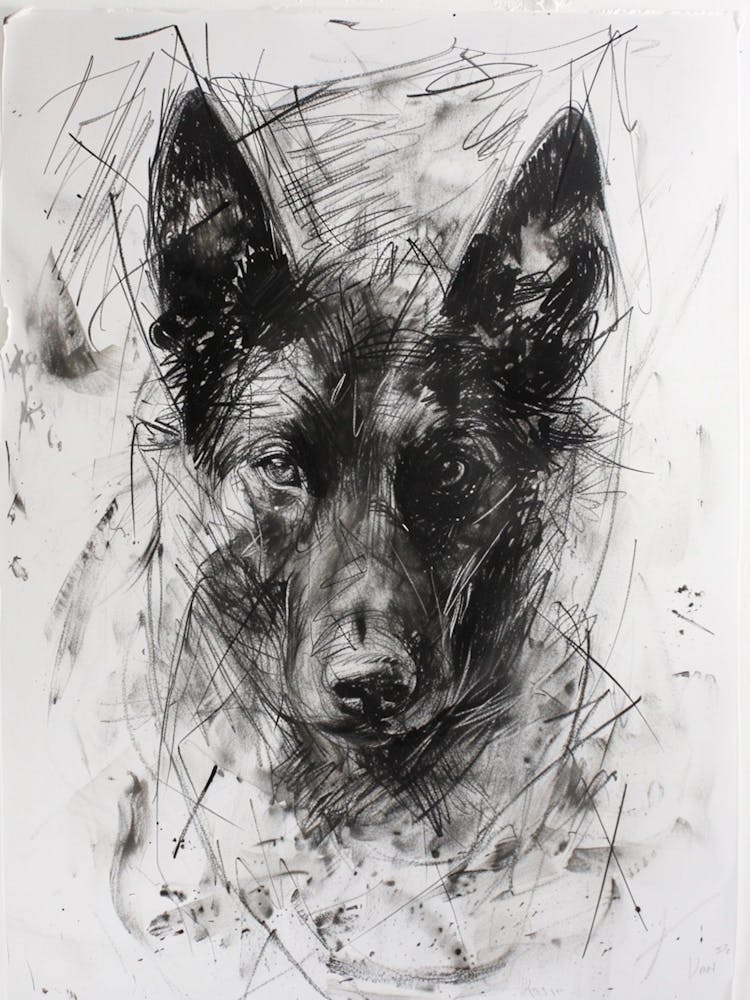 Icelandic Sheepdog Dog Charcoal Line 1