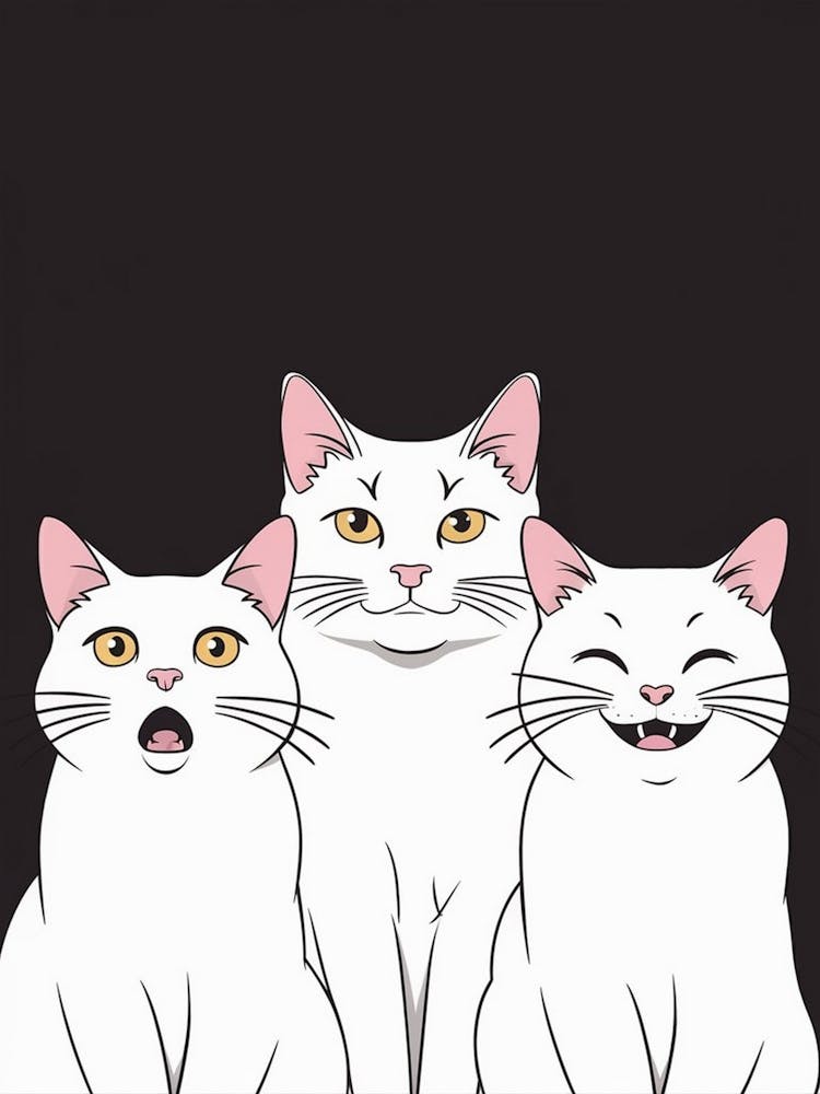 Three White Cats 1
