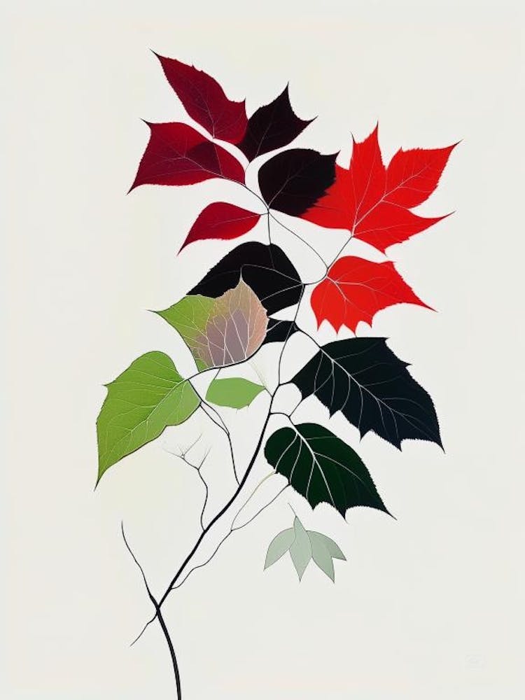 Poison Oak Minimal Line Drawing 4