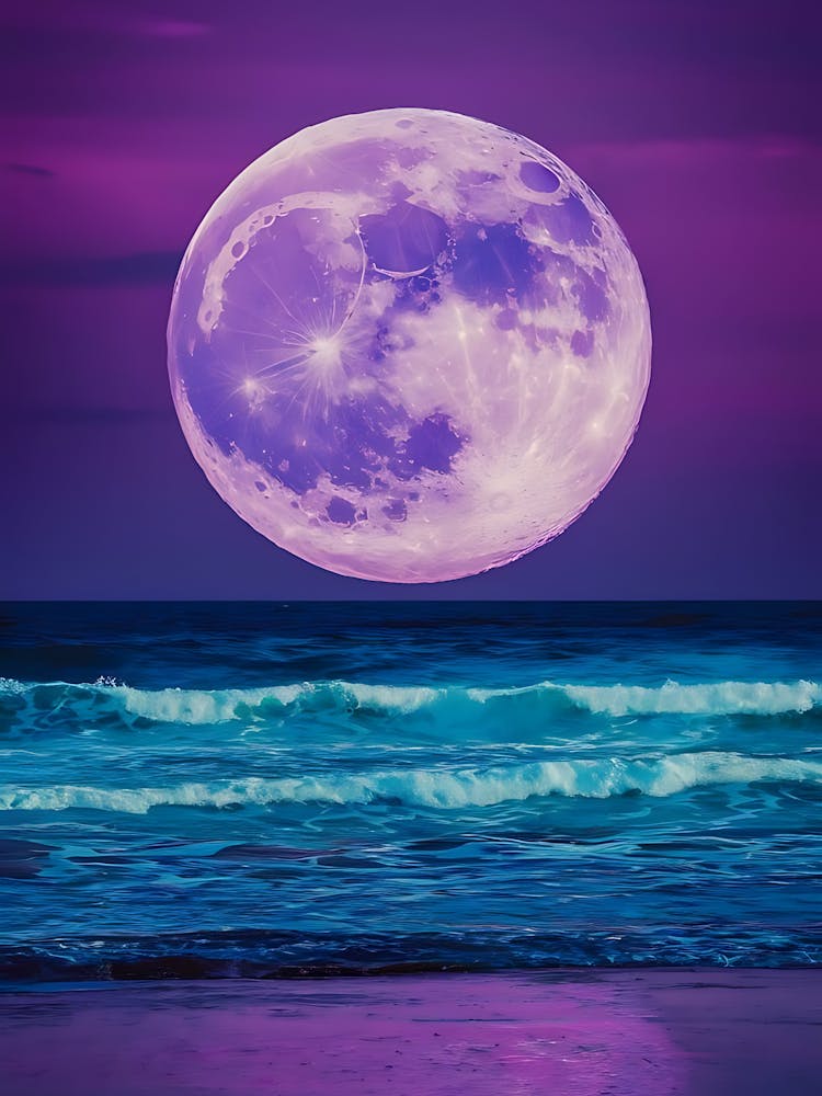 Full Moon Over The Ocean 2