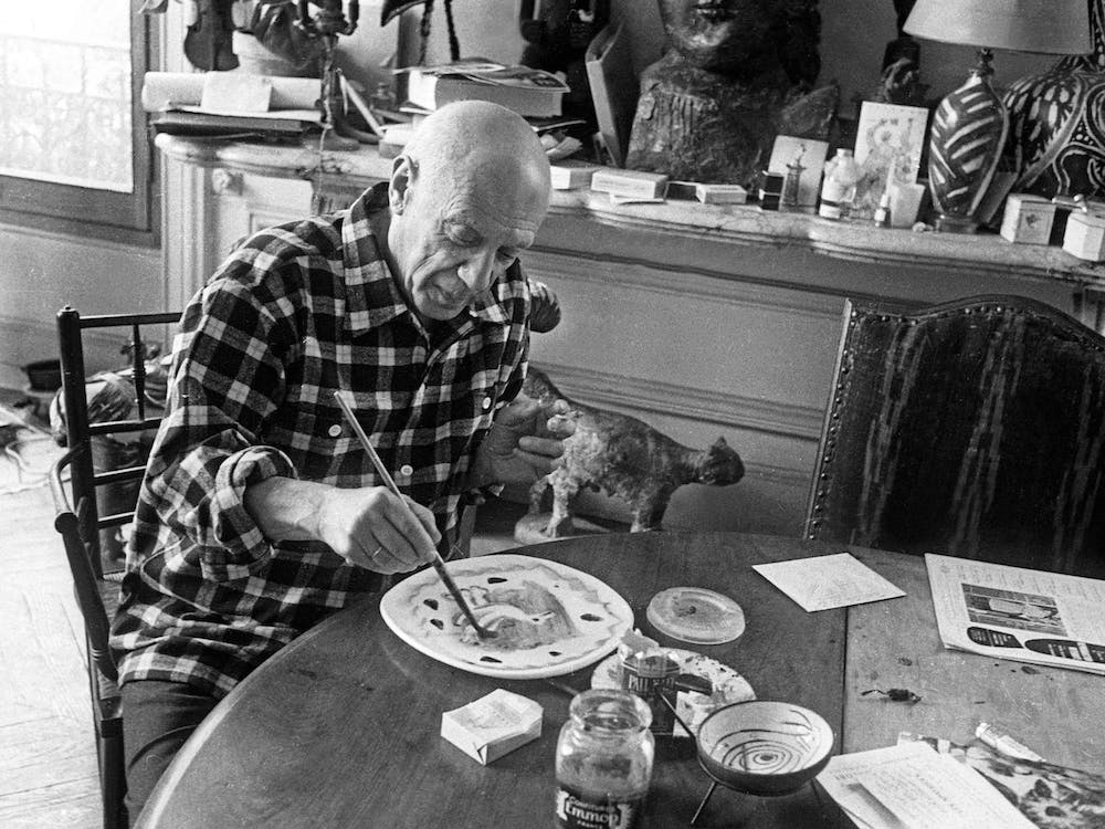Pablo Picasso In Villa Californie In Cannes During Cannes Festival