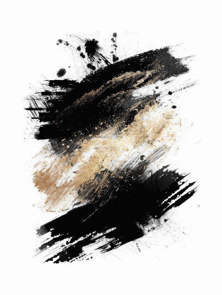Black And Gold Abstract Painting 11