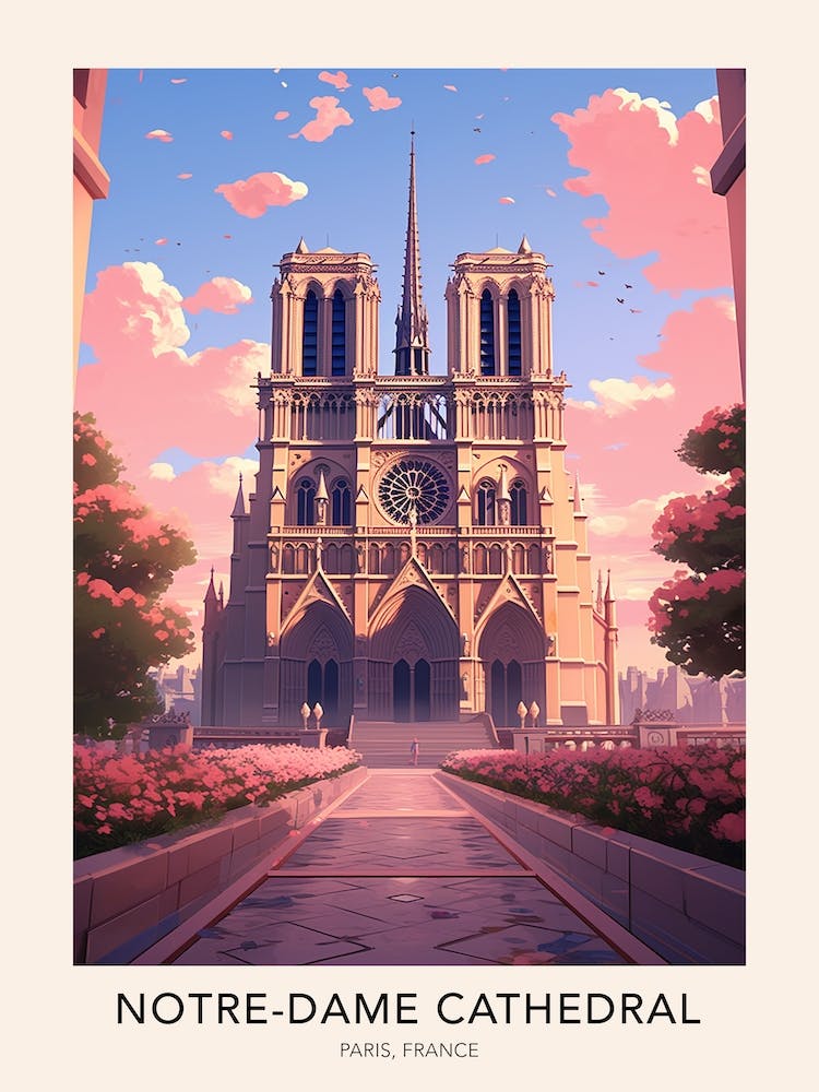 Notre Dame Cathedral Paris France 2 Travel Poster
