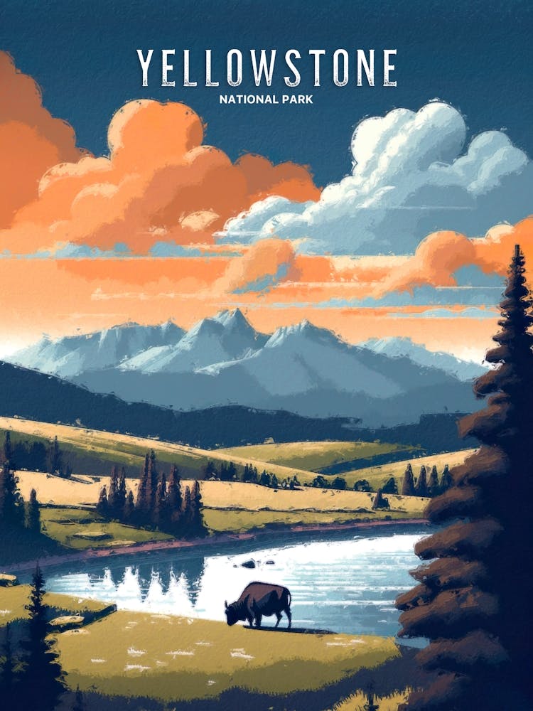 Yellowstone National Park Painting