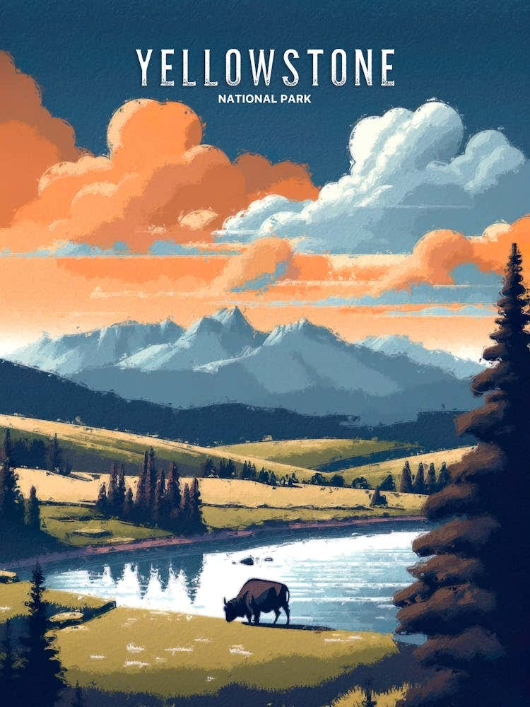 Yellowstone National Park Painting