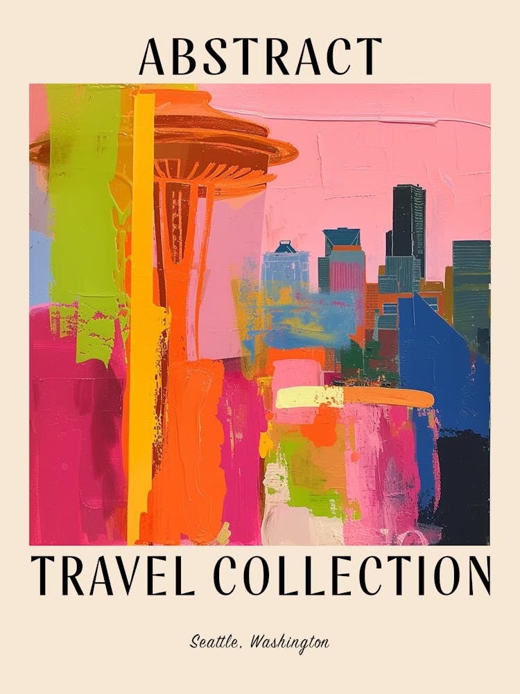 Abstract Travel Collection Poster Seattle Washington 4