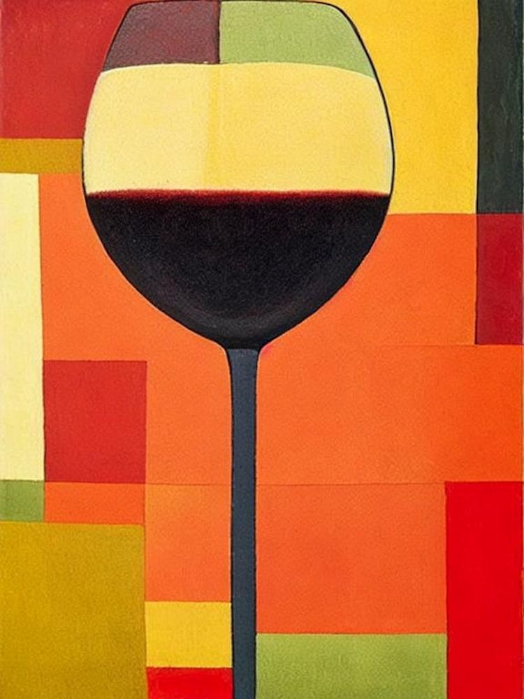 Riesling Paul Klee Inspired Abstract Cocktail Poster