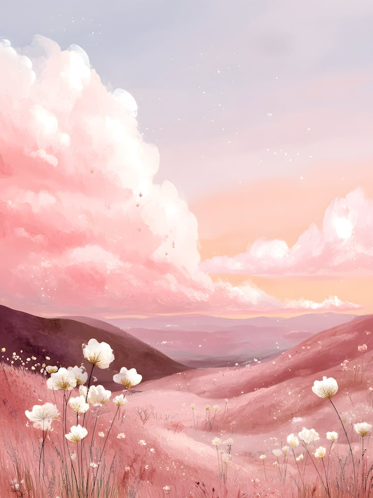 Gorgeous Serene Hill Pink Landscape 2
