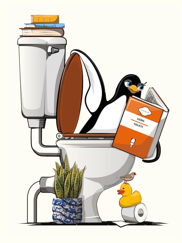 Penguin In The Toilet