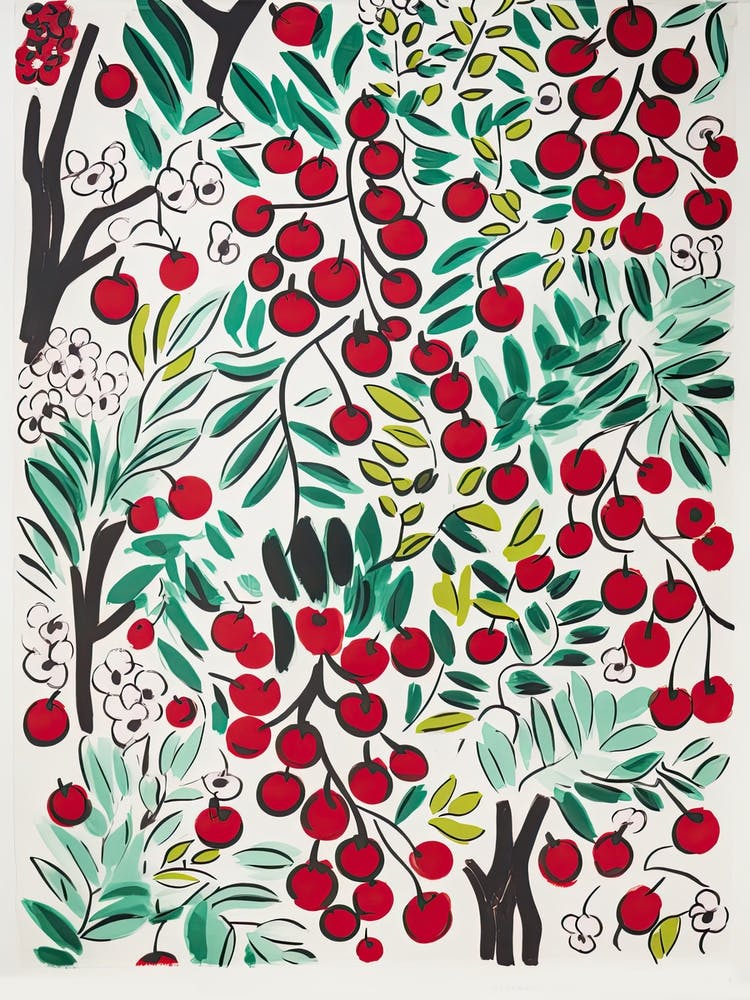 Cherries Fruit Drawing 5