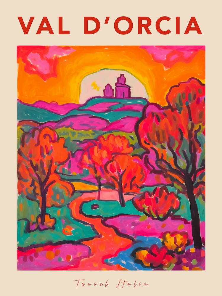 Val D'Orcia Italia Travel Poster