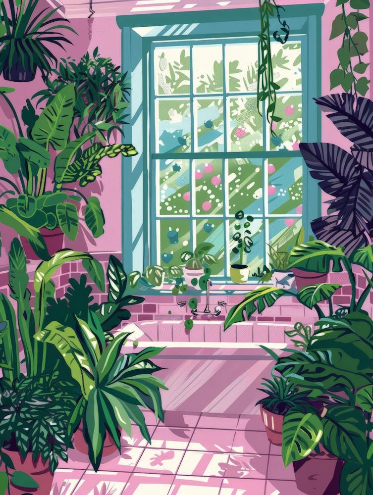 Pink Room With Plants