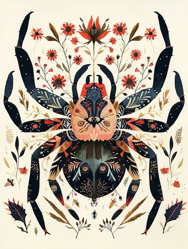 Colourful Insect Illustration Tarantula 2