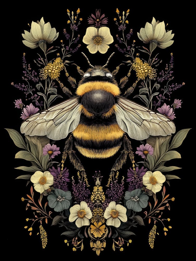 Bee And Flowers