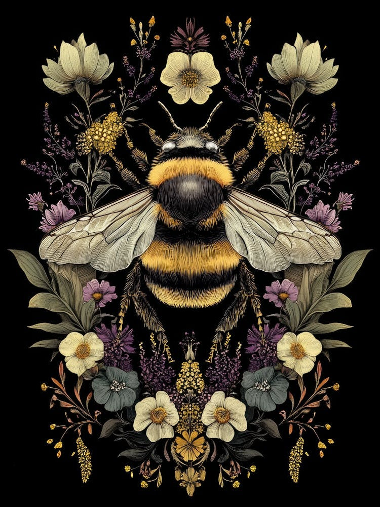 Bee And Flowers