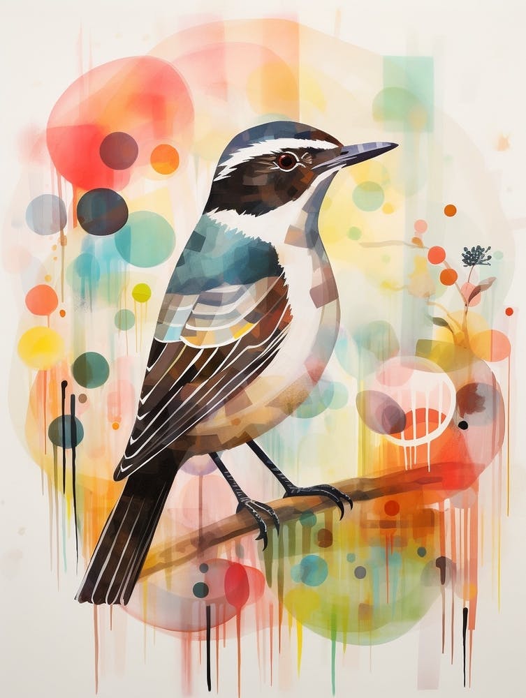 Bird Painting Collage Dipper 3