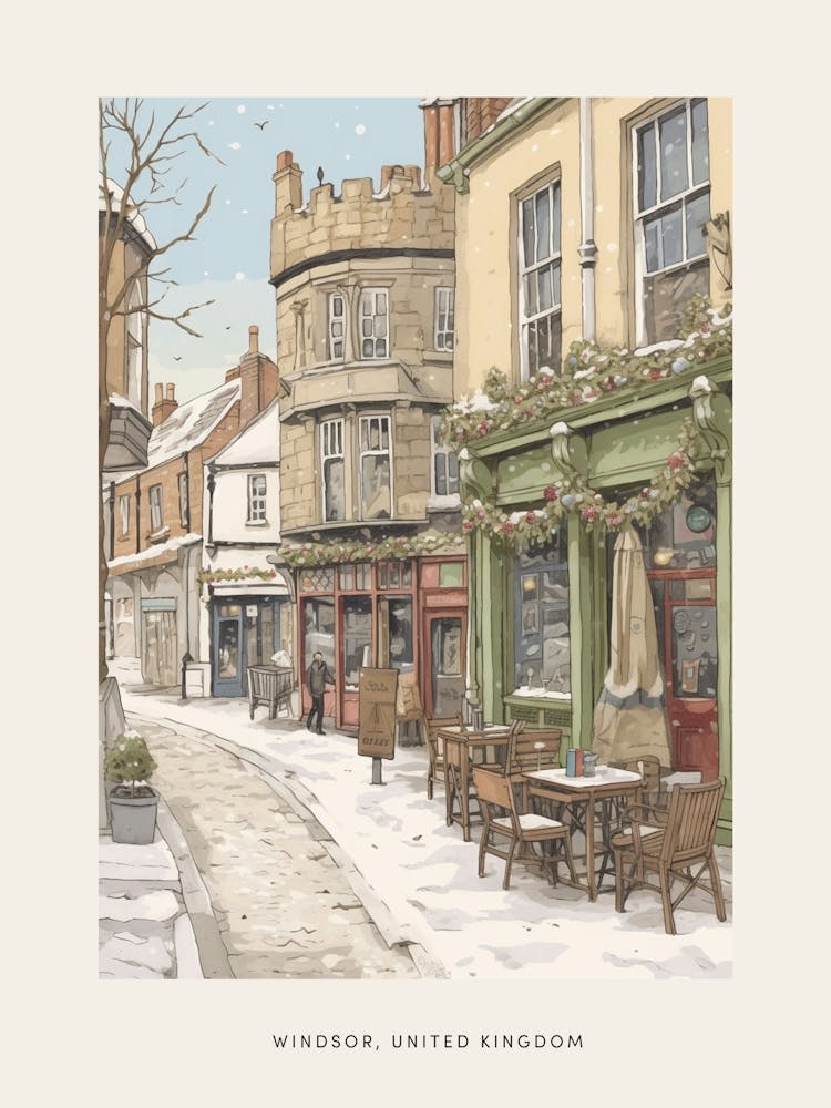 Vintage Winter Poster Windsor United Kingdom 2