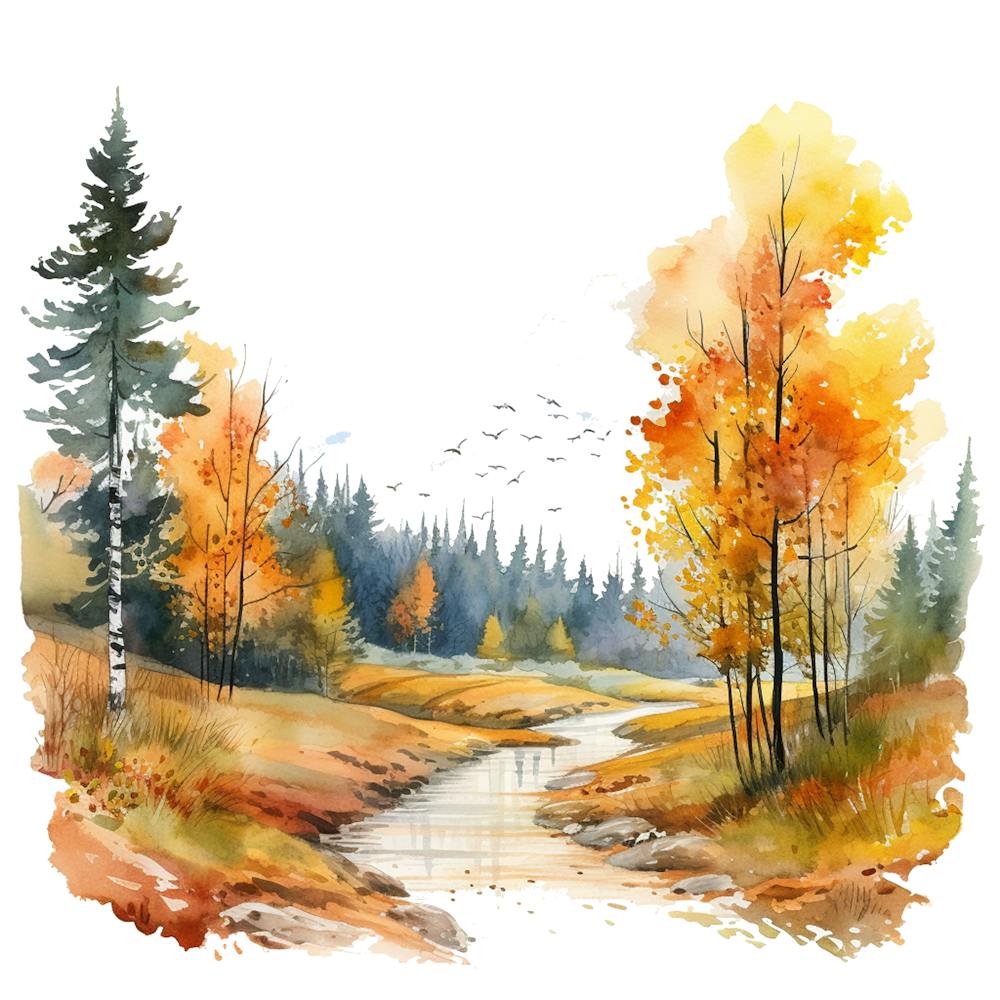 Watercolor Autumn Landscape 20