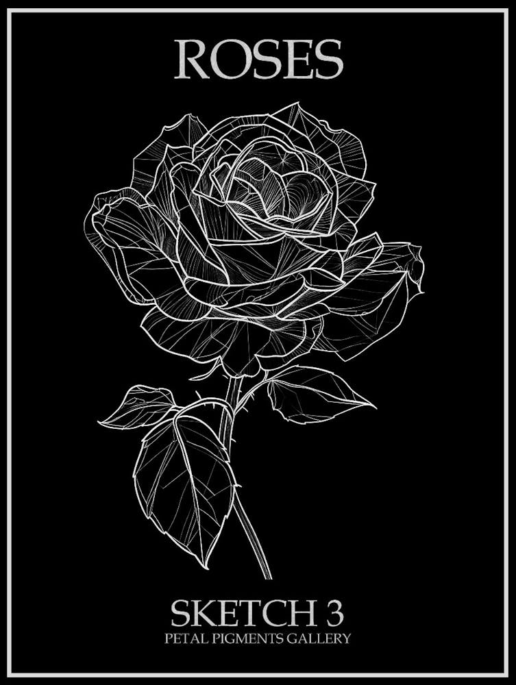 Roses Sketch 3 Poster Inverted