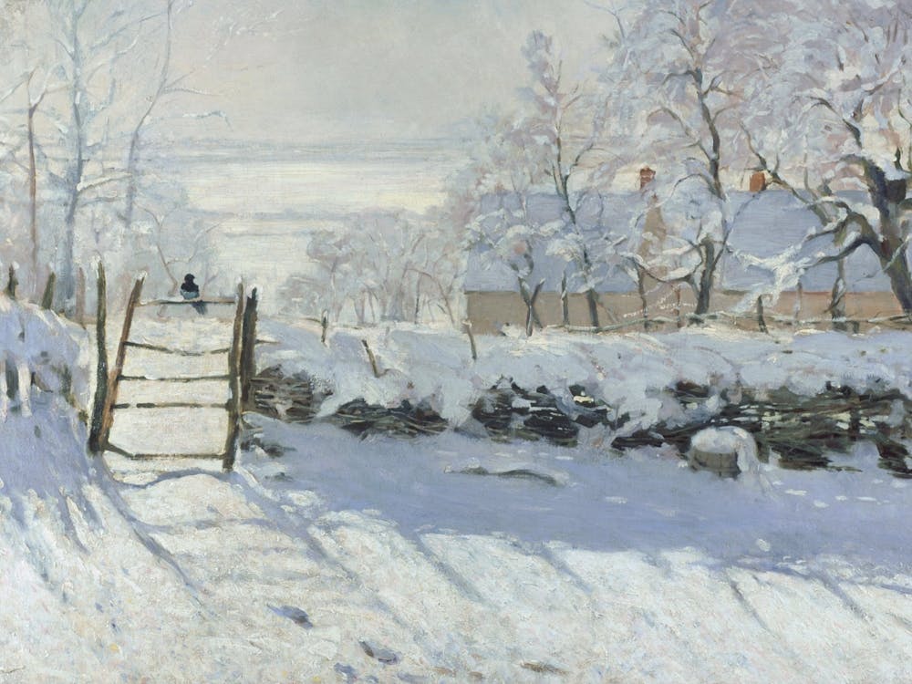 The Magpie by Claude Monet c1868 "La Pie" Oil Painting | Musee d'Orsay, Paris | Beautiful Winter Snow Scene in HD