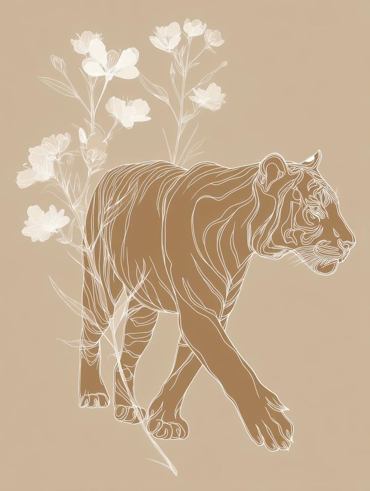 Tiger With Flowers 11