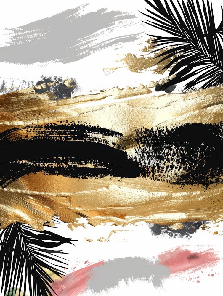 Peinture Abstraite Or et Noir 16