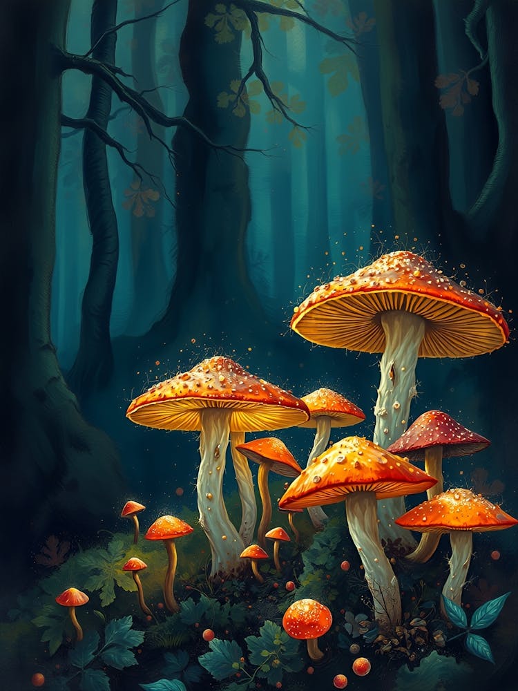 Mushrooms In The Forest 4