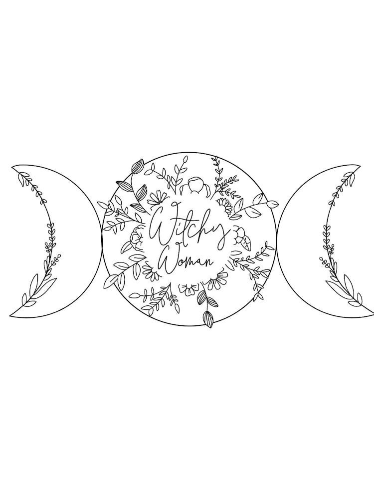 Witchy woman triple moon floral