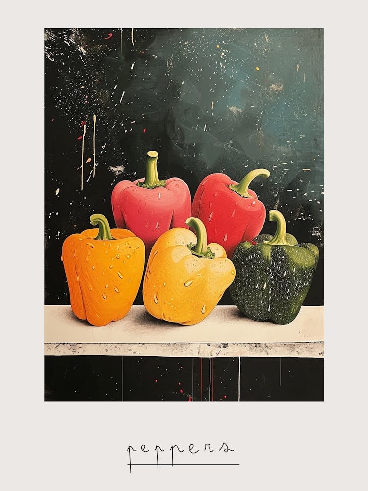 Abstrakt Pfeffer Art Deco Farbspritzer Poster