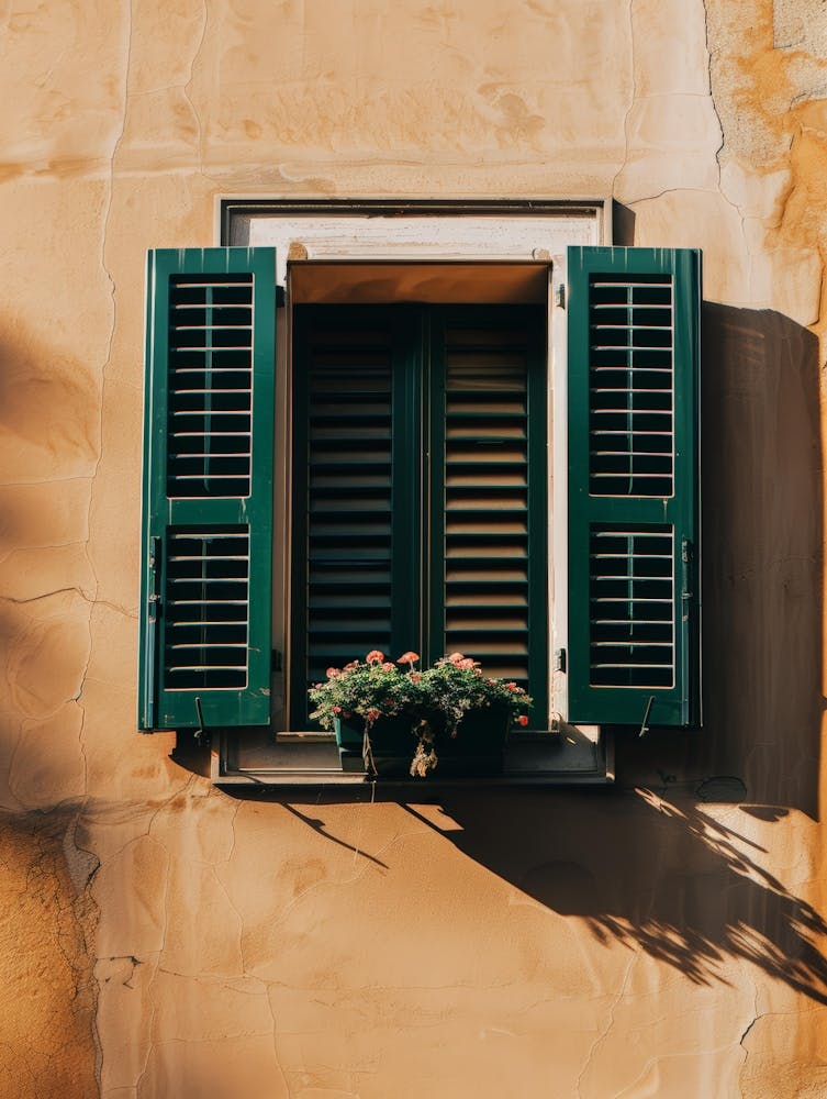 Green Shuttered Window 1