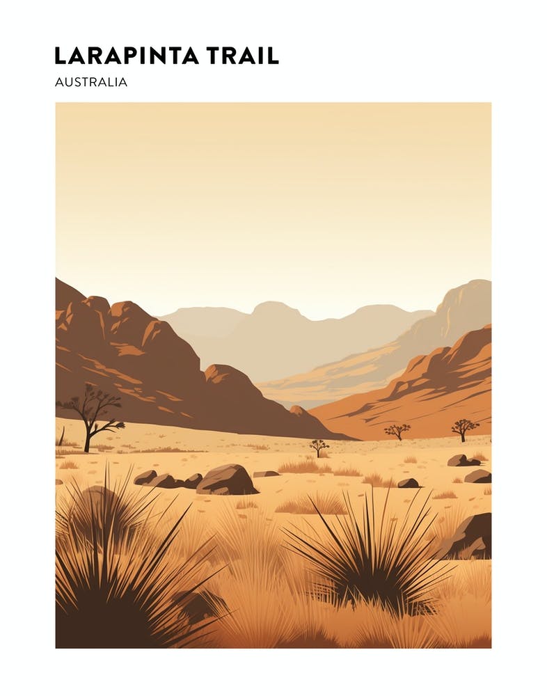 Larapinta Trail Australia 3 Hiking Trail Landscape Poster