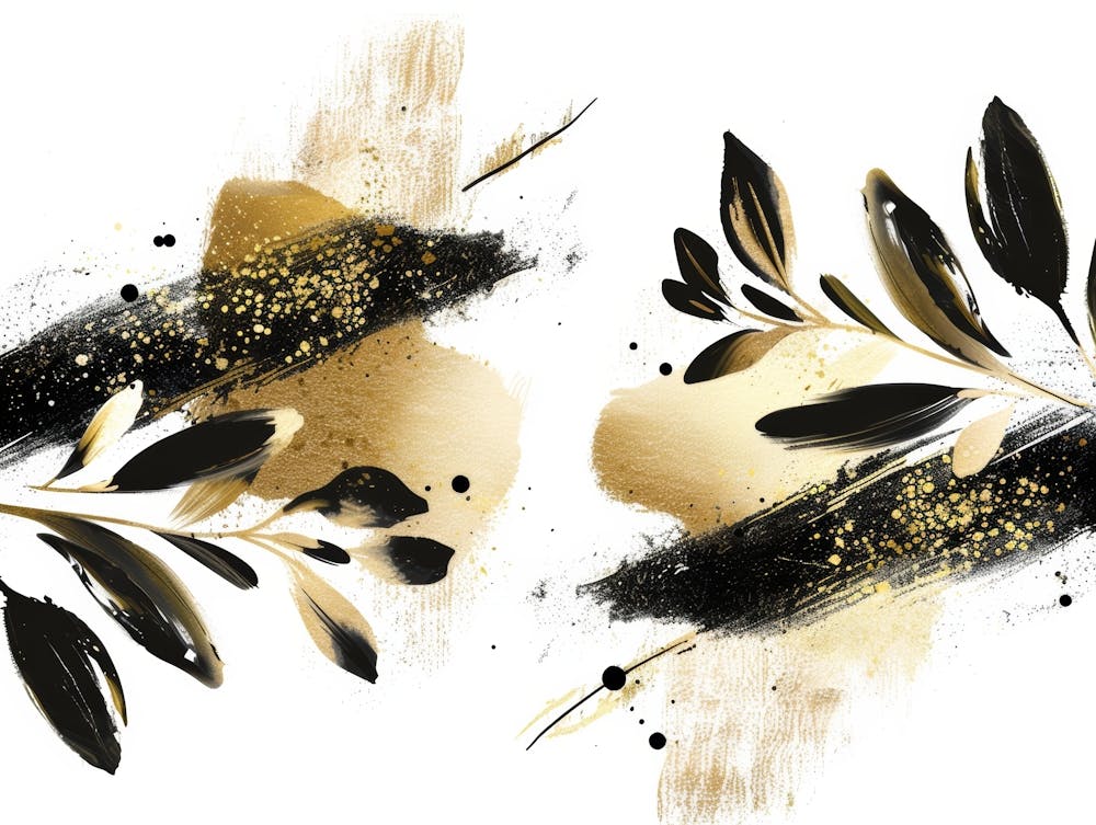 Gold And Black Abstract Painting 76