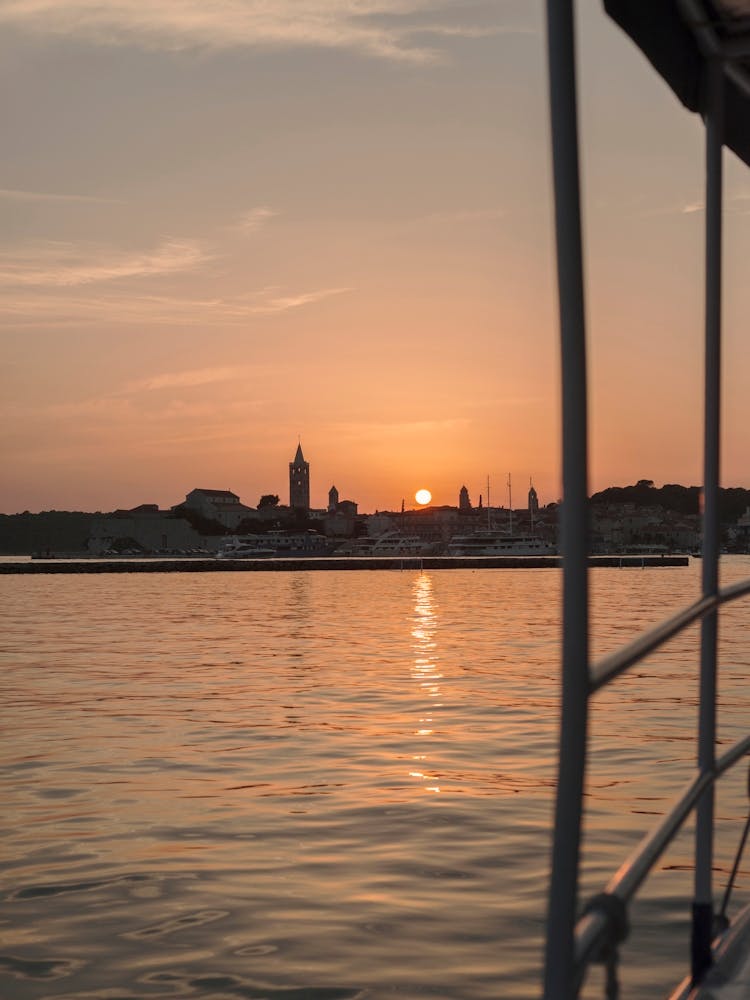 Golden Hour in Rab Island - Croatia Travel Photography - Ocean - Silhouette Photo
