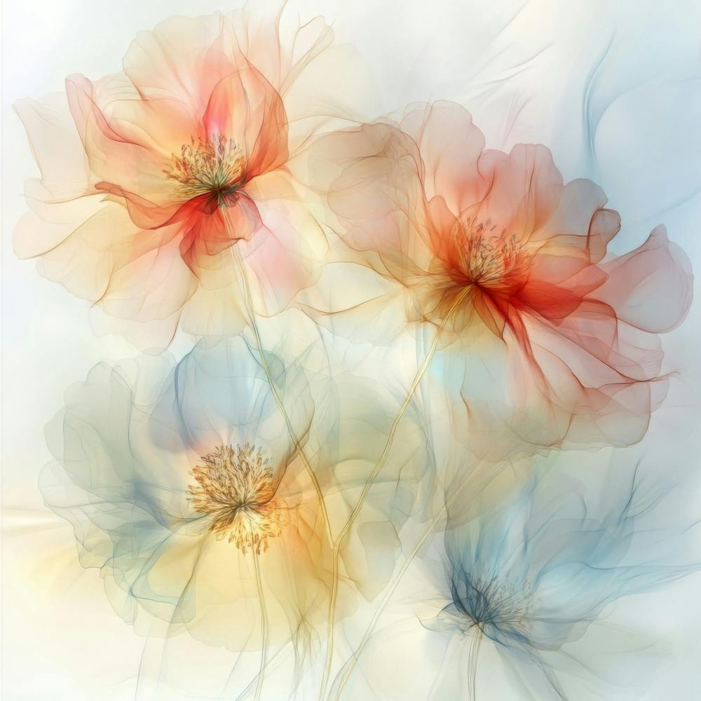 Pastel X Ray Icm Flowers 5