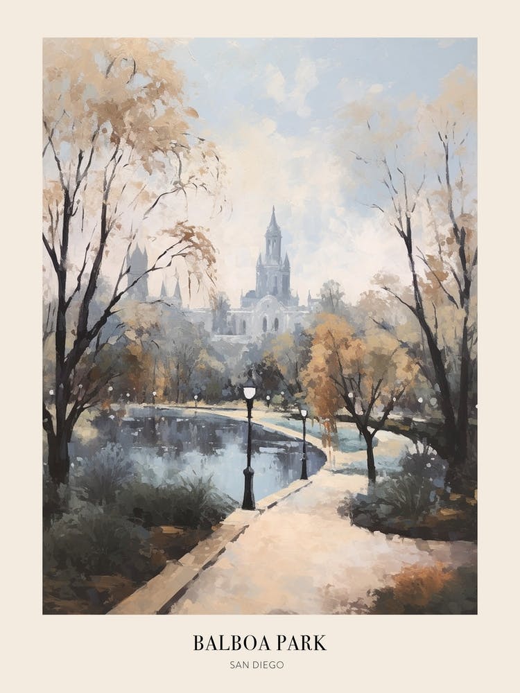 Winter City Park Poster Balboa Park San Diego 1