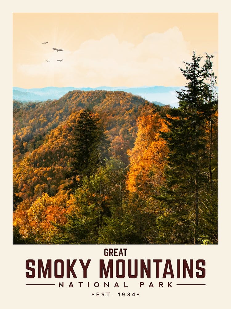 Great Smoky Mountains Minimalist Travel Poster