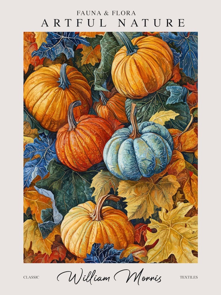 William Morris Pumpkins Decor Autumn Fall Leaves Exhibition