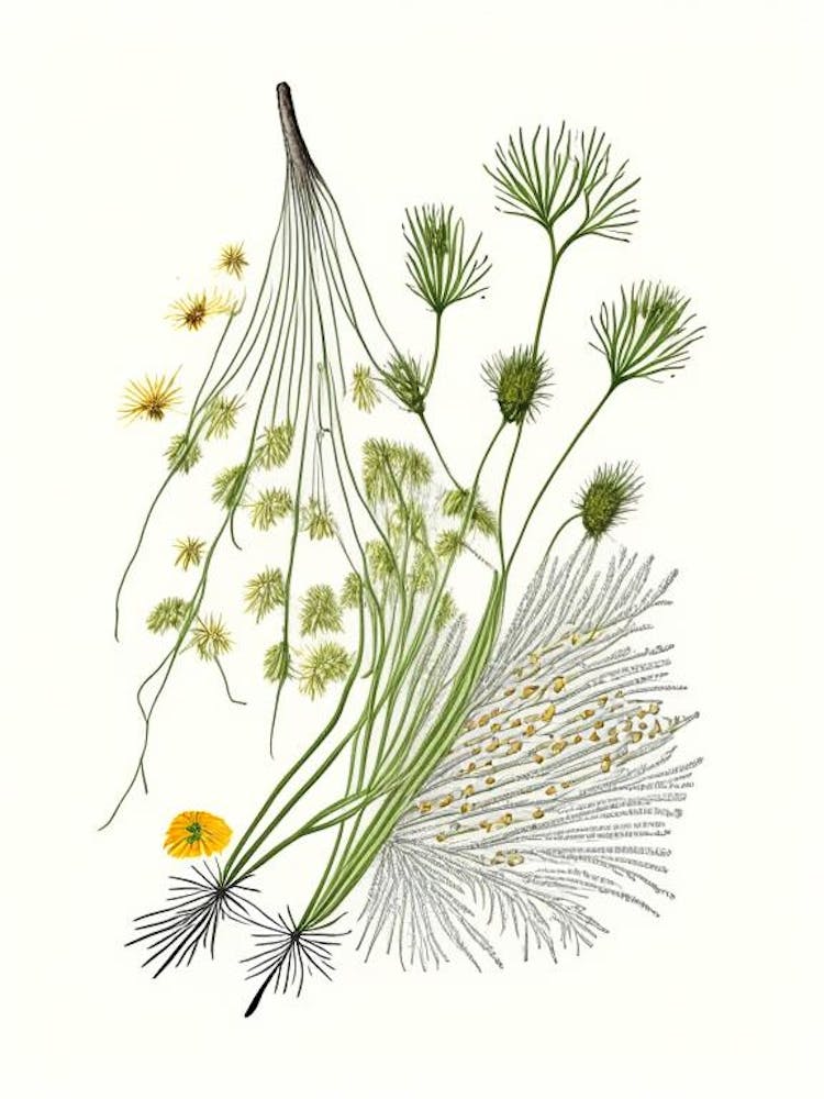 Fennel Seeds Spices And Herbs Pencil Illustration 4