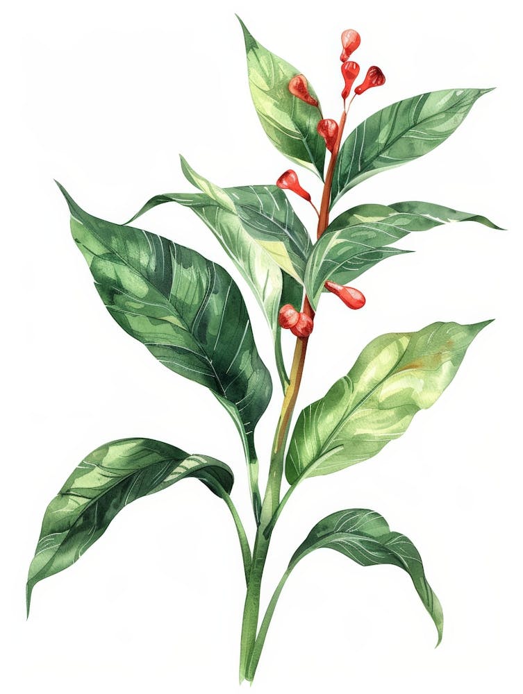 Watercolor Illustration Of A Plant