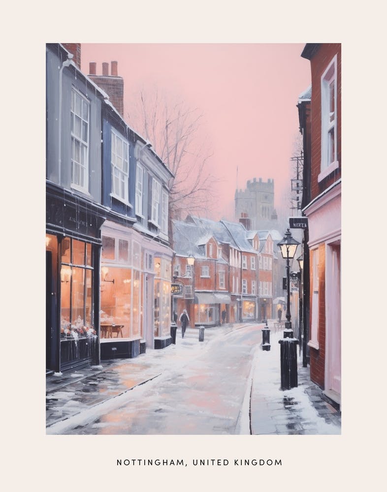 Dreamy Winter Painting Poster Nottingham United Kingdom 2