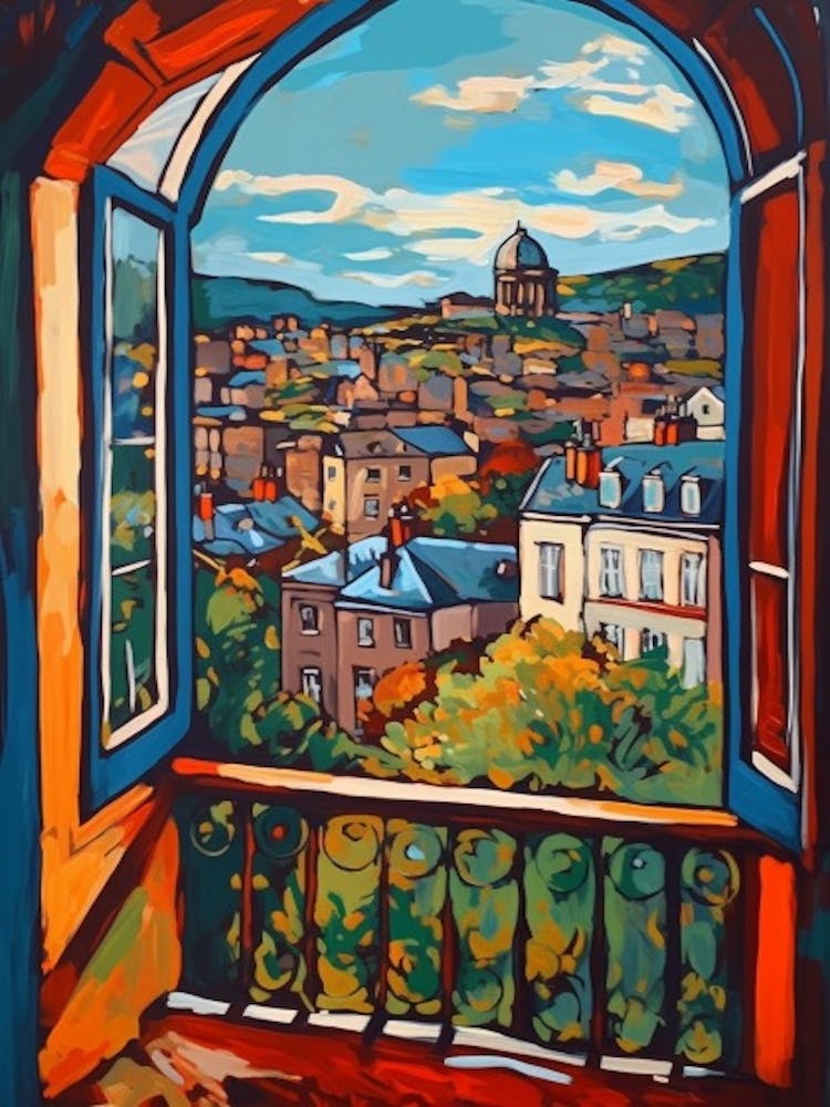 Fensterblick auf Edinburgh, Schottland – Im Stil von Matisse 2