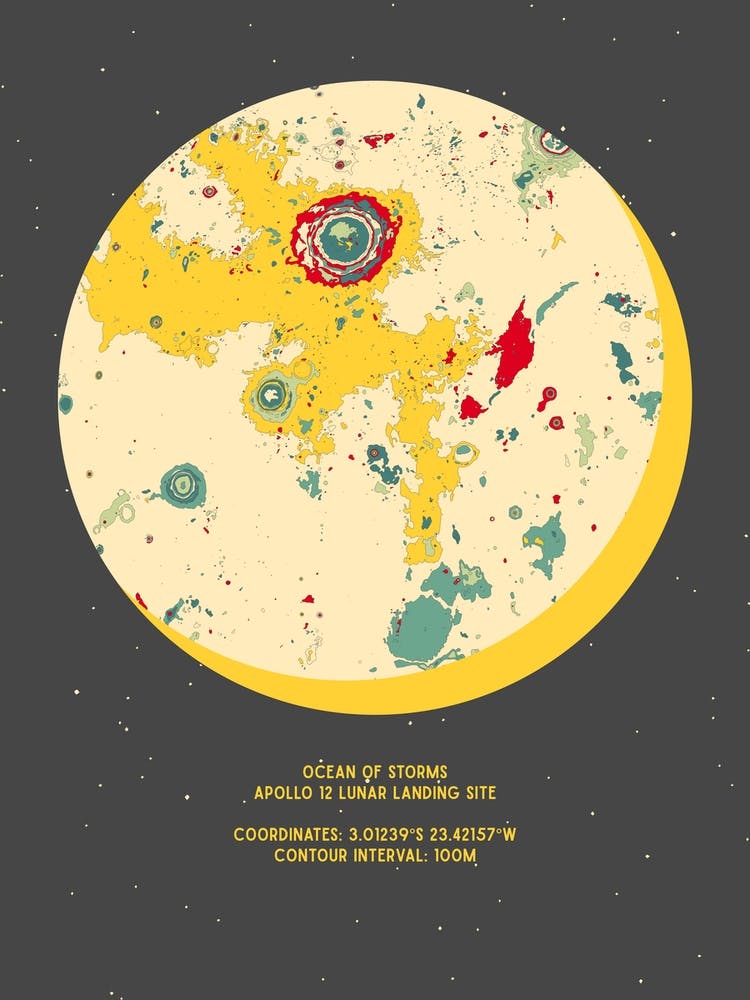 Moon Sphere Apollo 12 Lunar Landing Site