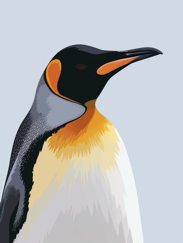 Königspinguin Bleaker Island Minimalistische Illustration 3