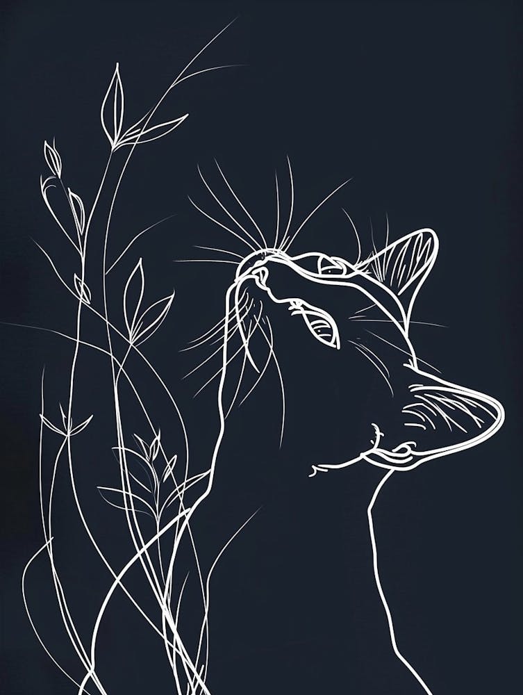 Exotic Shorthair Cat Minimalist Illustration 2