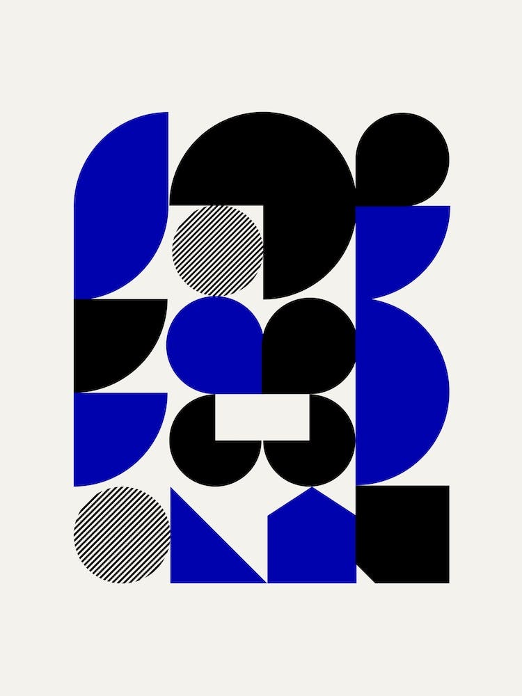 Blue And Black Geometrical Shapes