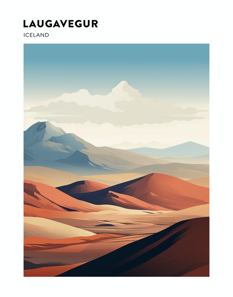 Laugavegur Iceland 2 Hiking Trail Landscape Poster